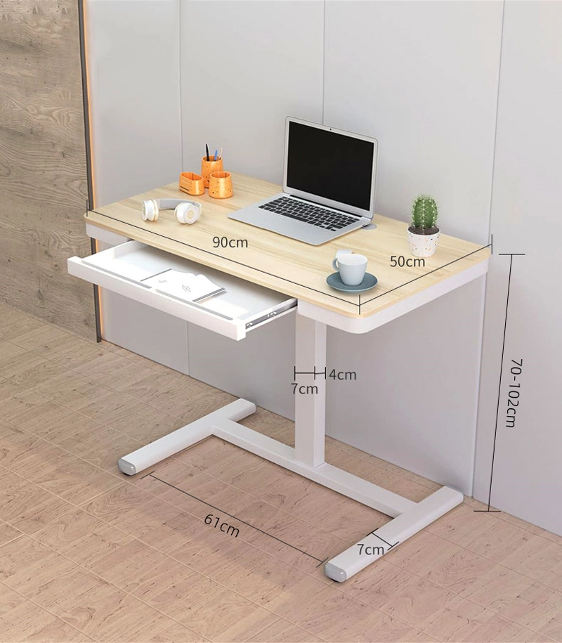 Height Adjustable Standing Laptop Hand Cranking Single Leg Notebook Table