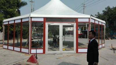 Luxus-Party-Event-Zelt aus Aluminium mit sechseckigem Pagodendach im Freien