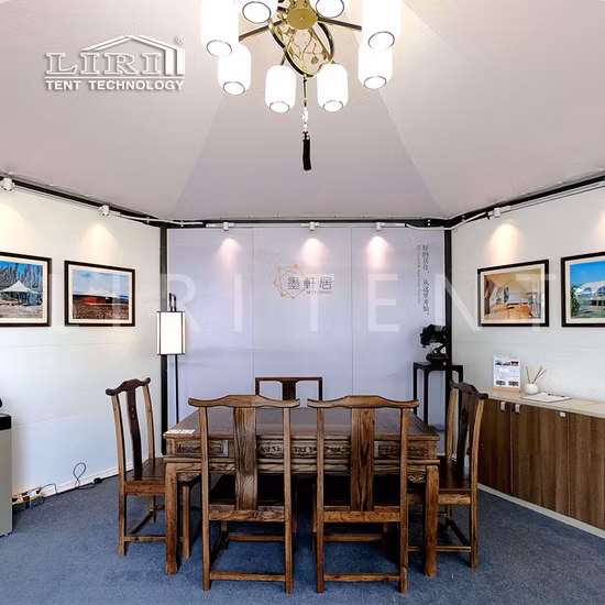 Großes sechseckiges Tesioned-Membran-Struktur-Glamping-Hotel-Catering-Bankett-Festzelt