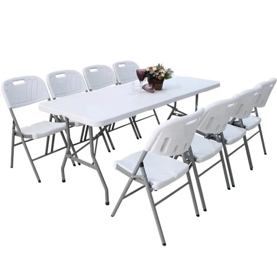 Robuster, 4 Fuß, 5 Fuß, 6 Fuß, 8 Fuß großer, tragbarer, klappbarer rechteckiger Tisch aus weißem Kunststoff für Outdoor-Events für Partys